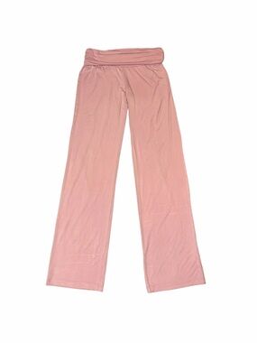 Pink fold over flare/wide leg leggings